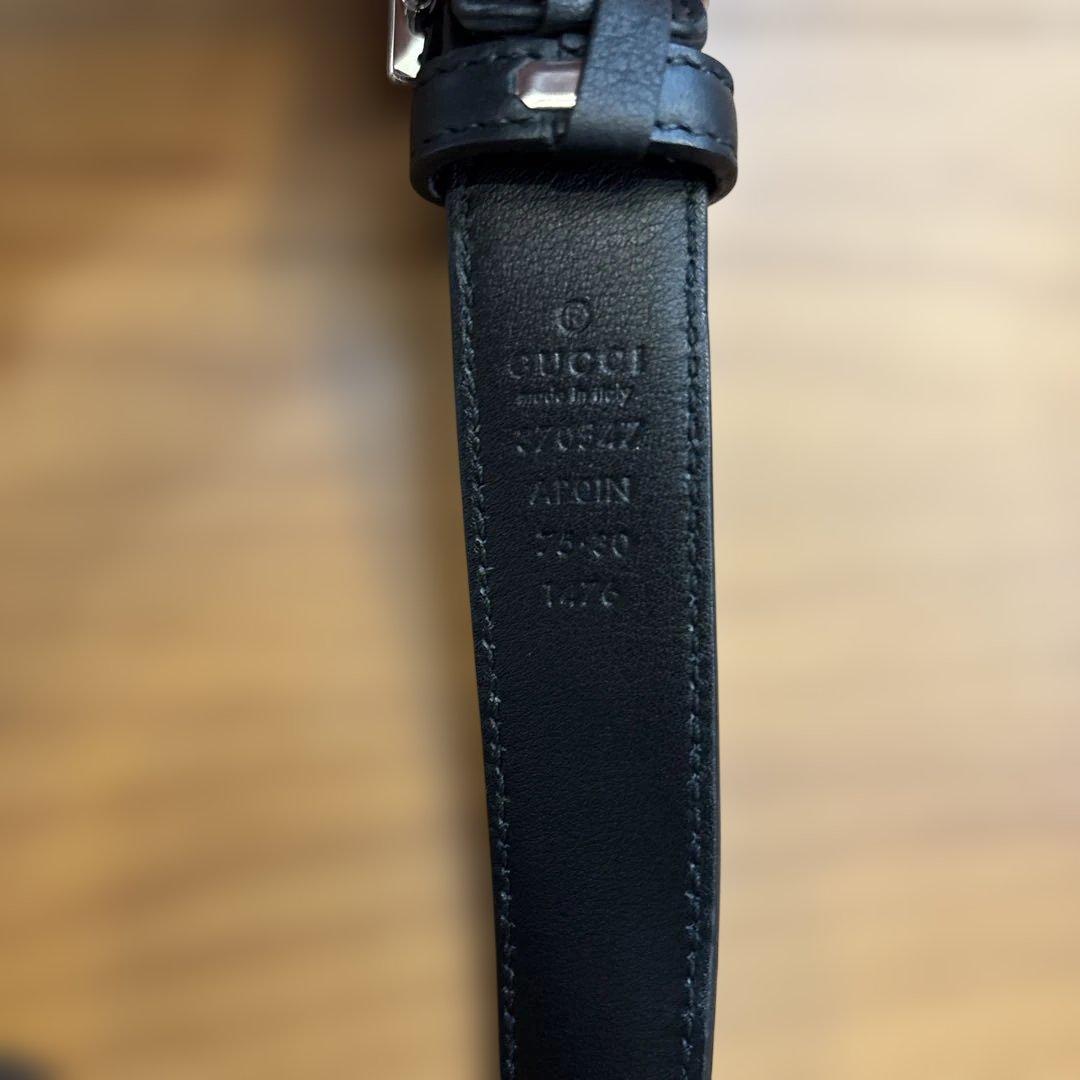 パンプキン Gucci 黒いクリスタルバックルベルト　グッチ