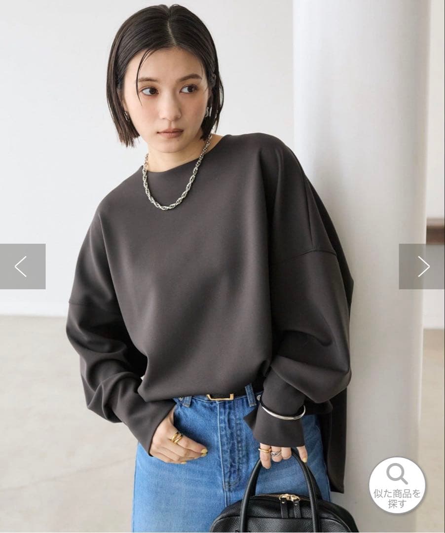 美品✨【RIVE DROITE】ダンボールポンチョプルオーバー　チャコールグレー