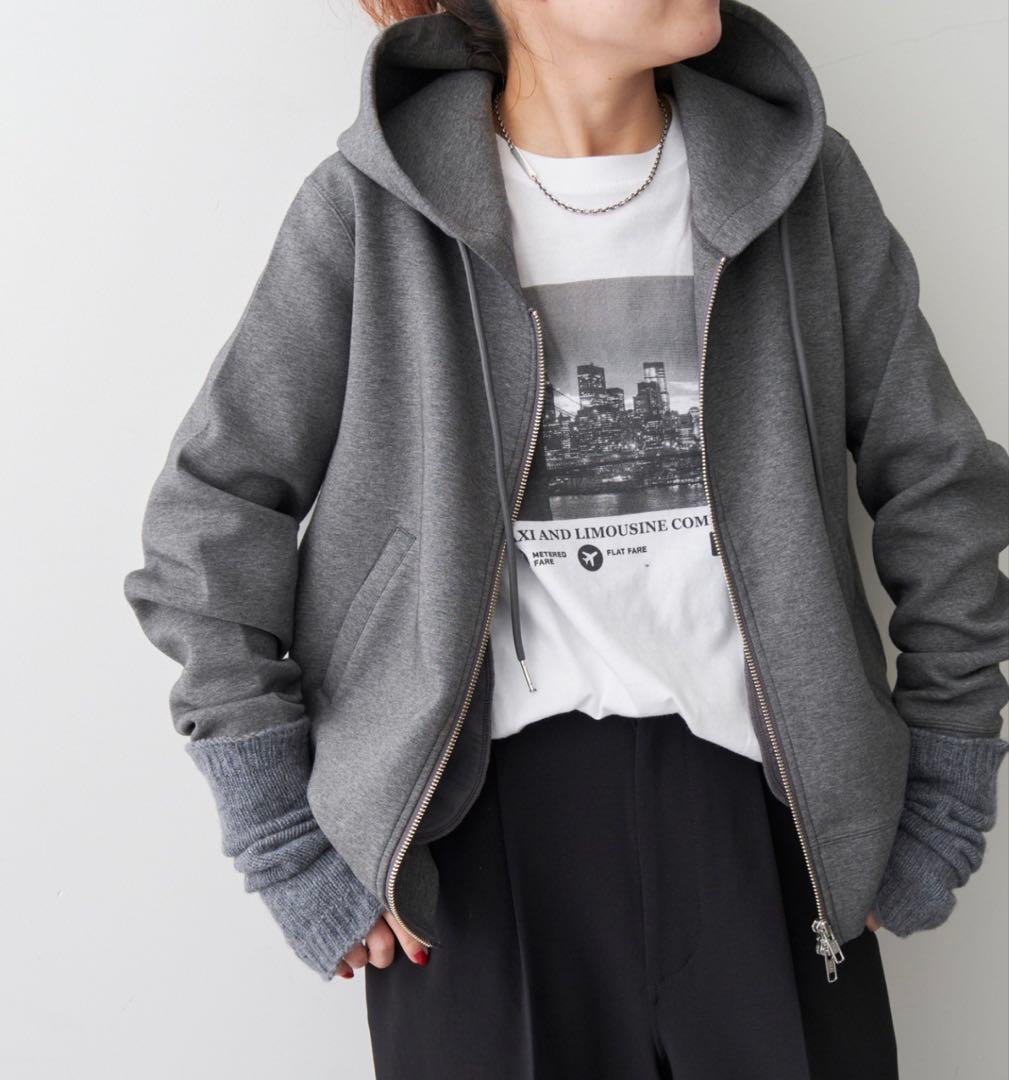 Spick & Span ストレッチジップフードパーカー