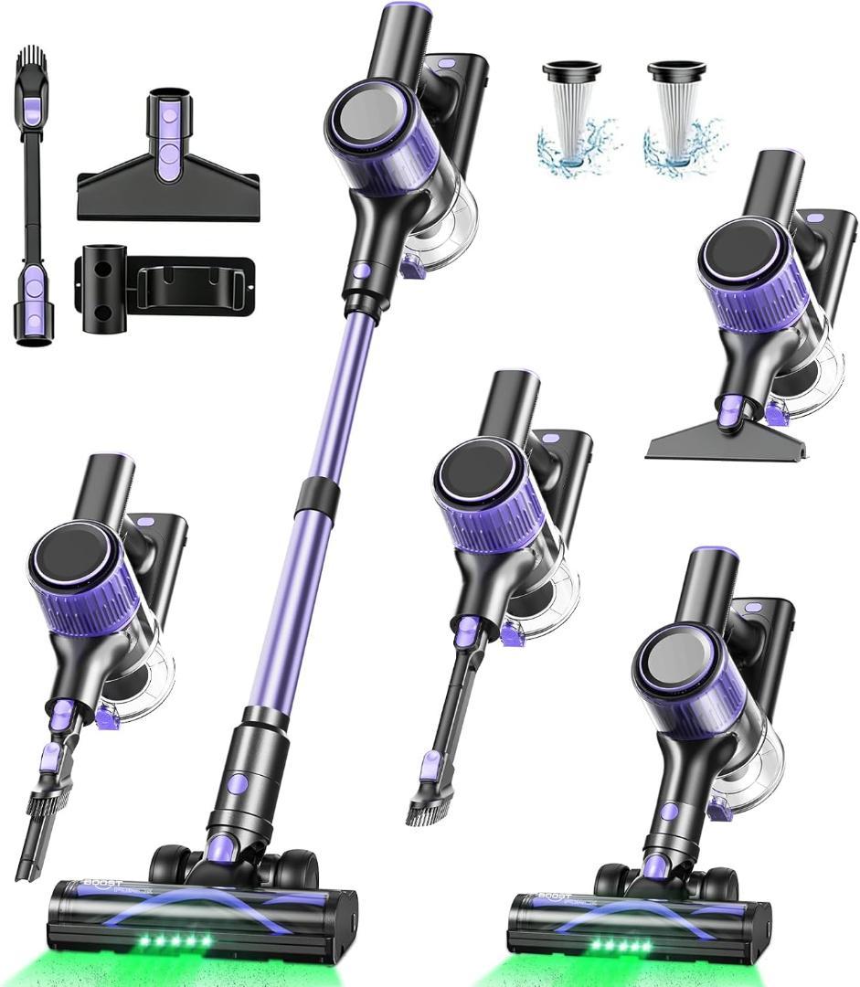 掃除機 コードレス 90Kpa超強力吸引！自立式 ED液晶ディスプレイ 軽量