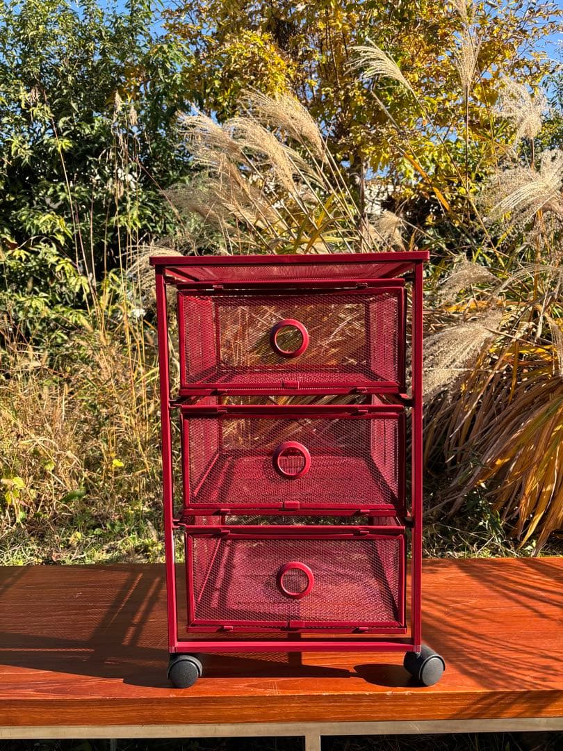 廃盤 稀少品　IKEA ANDY 赤 キッチンワゴン ポストモダン