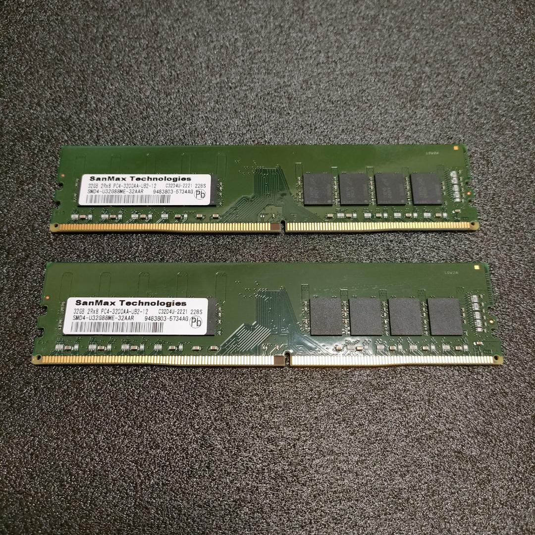 SanMax DDR4-3200 32GB ×2枚セット（計64GB )