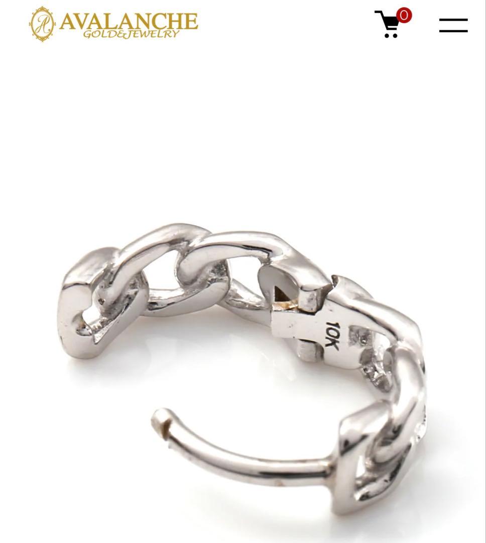 美品 AVALANCHE 10K WG マイアミ フープピアス 2個セット 両耳