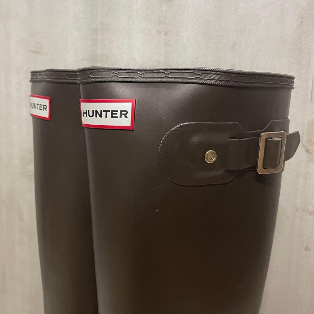 美品★HUNTER ブラウン レインブーツ 24.5-25.0cm