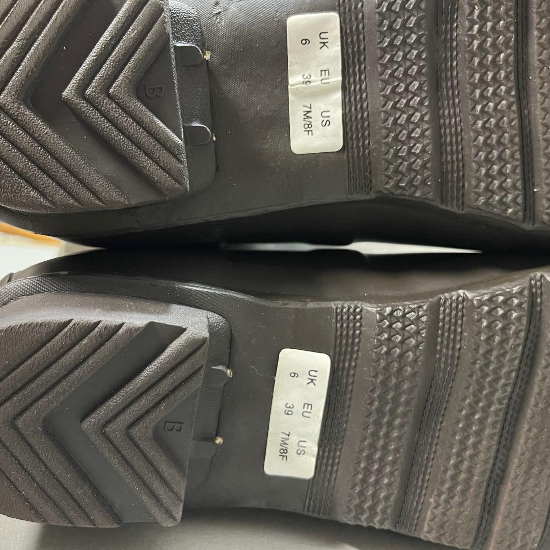 美品★HUNTER ブラウン レインブーツ 24.5-25.0cm