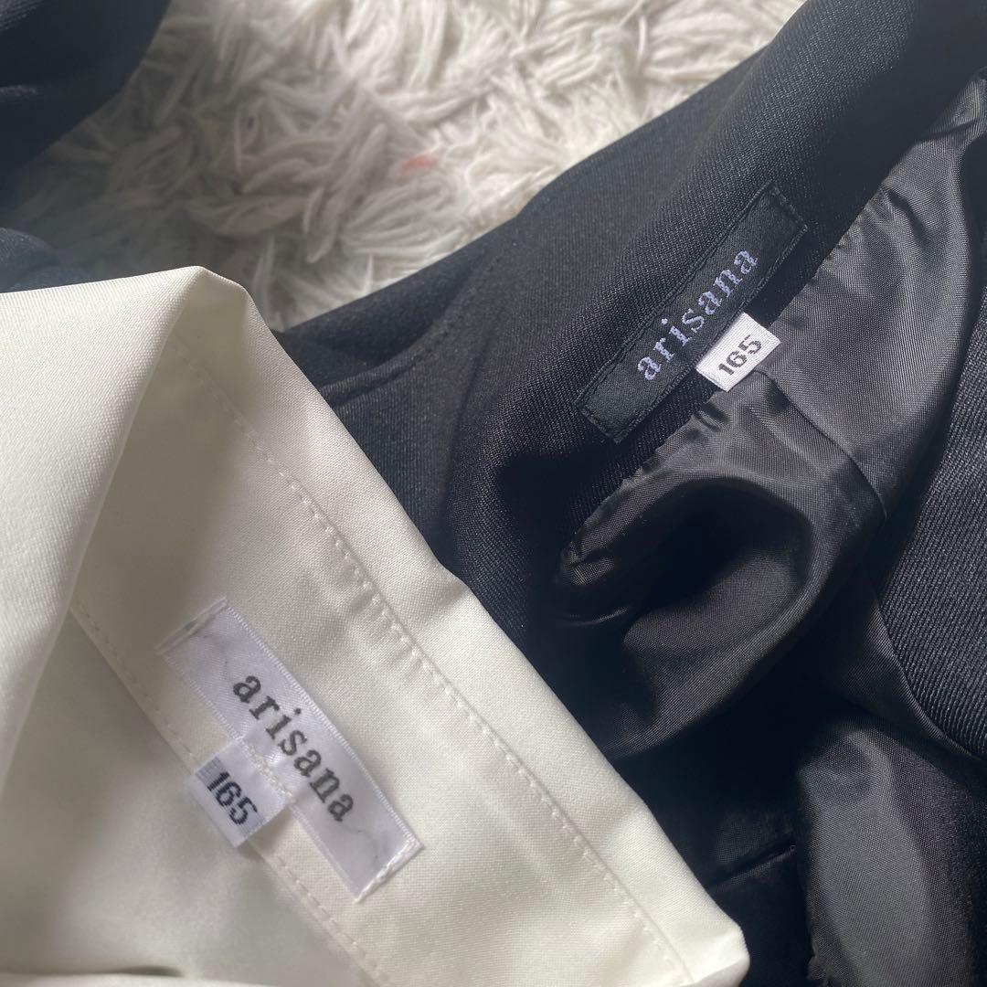 極美品arisana フレドリック- ライダース卒服165スーツ 黒　ロック調