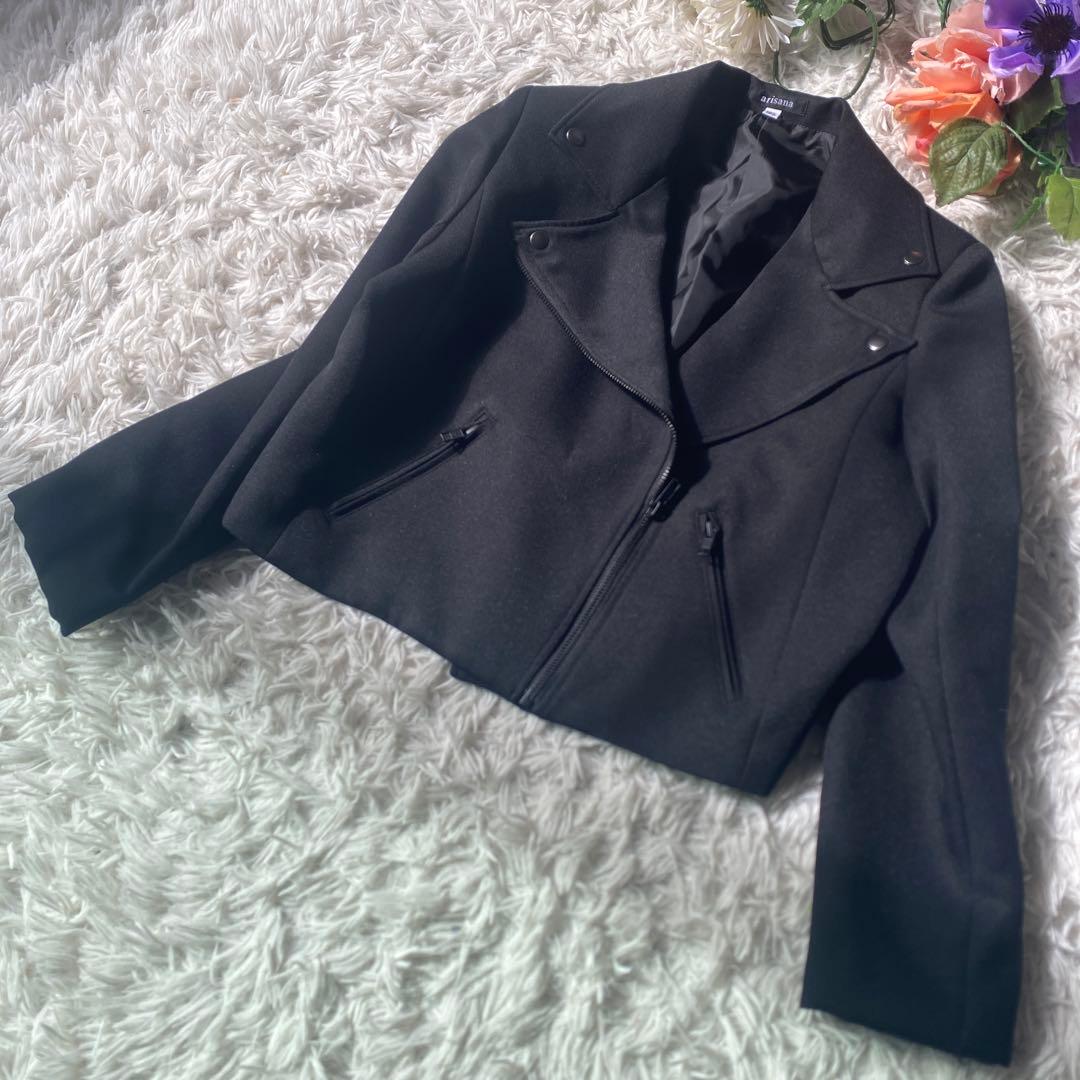 極美品arisana フレドリック- ライダース卒服165スーツ 黒　ロック調