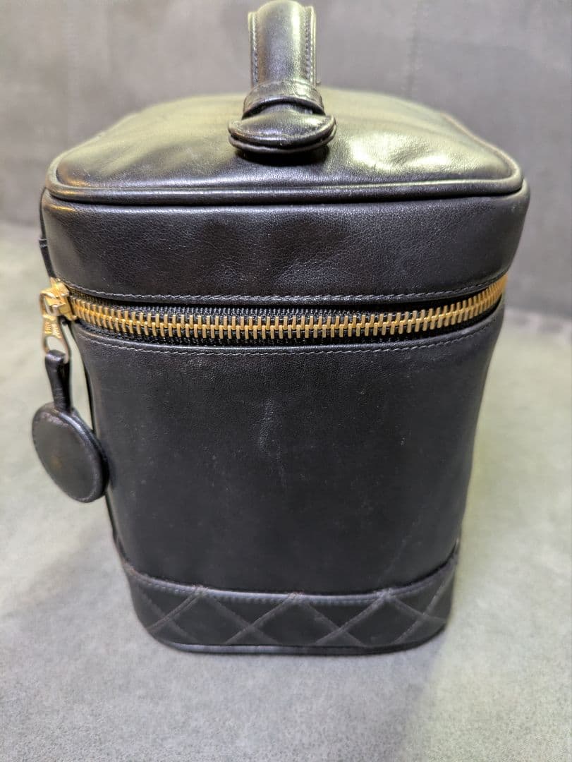 CHANEL　バニティバッグ　ビコローレ　黒　ラムスキン