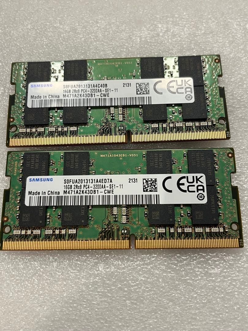 H2 SAMSUNG 16GB2枚32GB PC4BIOSチェック✅3200AA