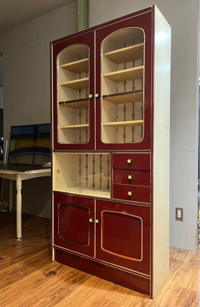 アーチ型 食器棚 昭和レトロ レトロポップ インテリア 当時物