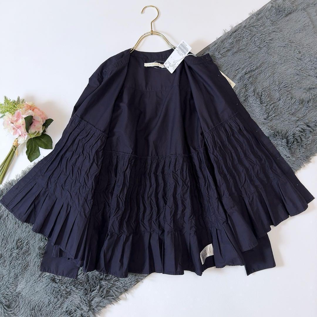 新品タグ付ꕥヌキテパ 今季 2025 コットンポプリンウェーブブラウス 立体刺繍