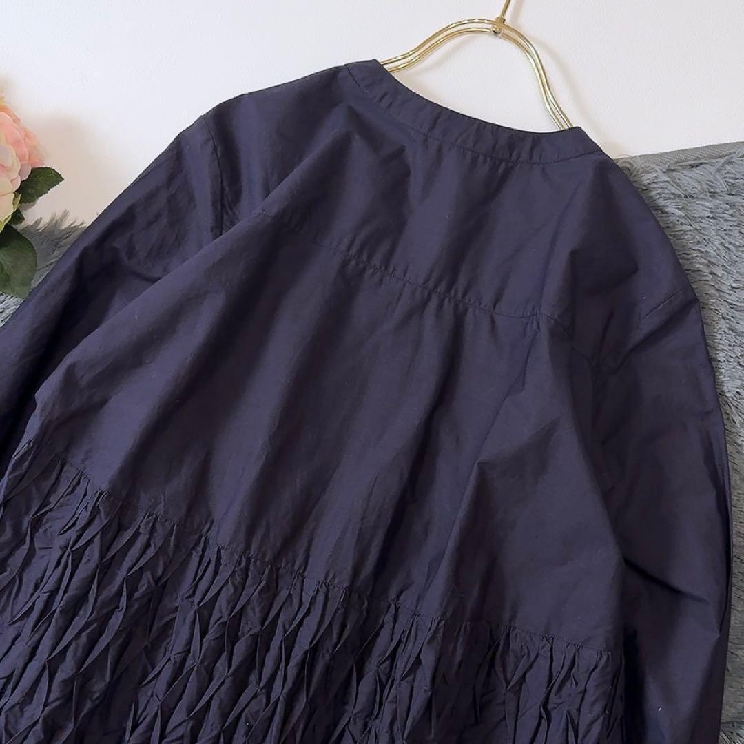 新品タグ付ꕥヌキテパ 今季 2025 コットンポプリンウェーブブラウス 立体刺繍