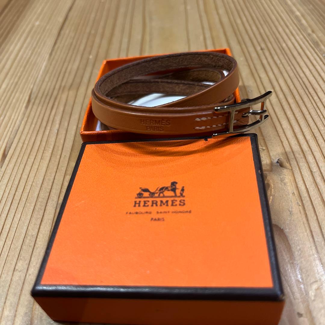 エルメス HERMES レザーブレスレット Hモチーフ 箱付
