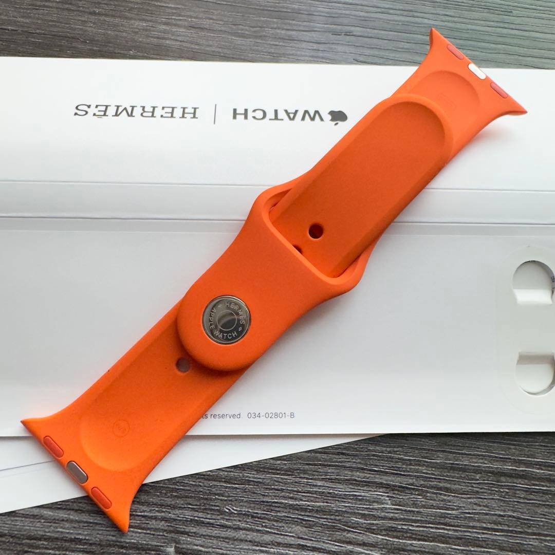 2641 ほぼ未使用　Apple Watch エルメス　オレンジ　シリコン