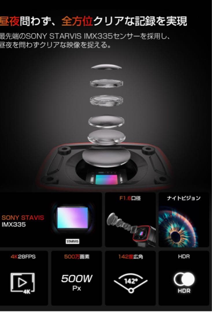 ❤️大特価❤️ バイク用ドライブレコーダー　4k 駐車監視　500万画素　広角