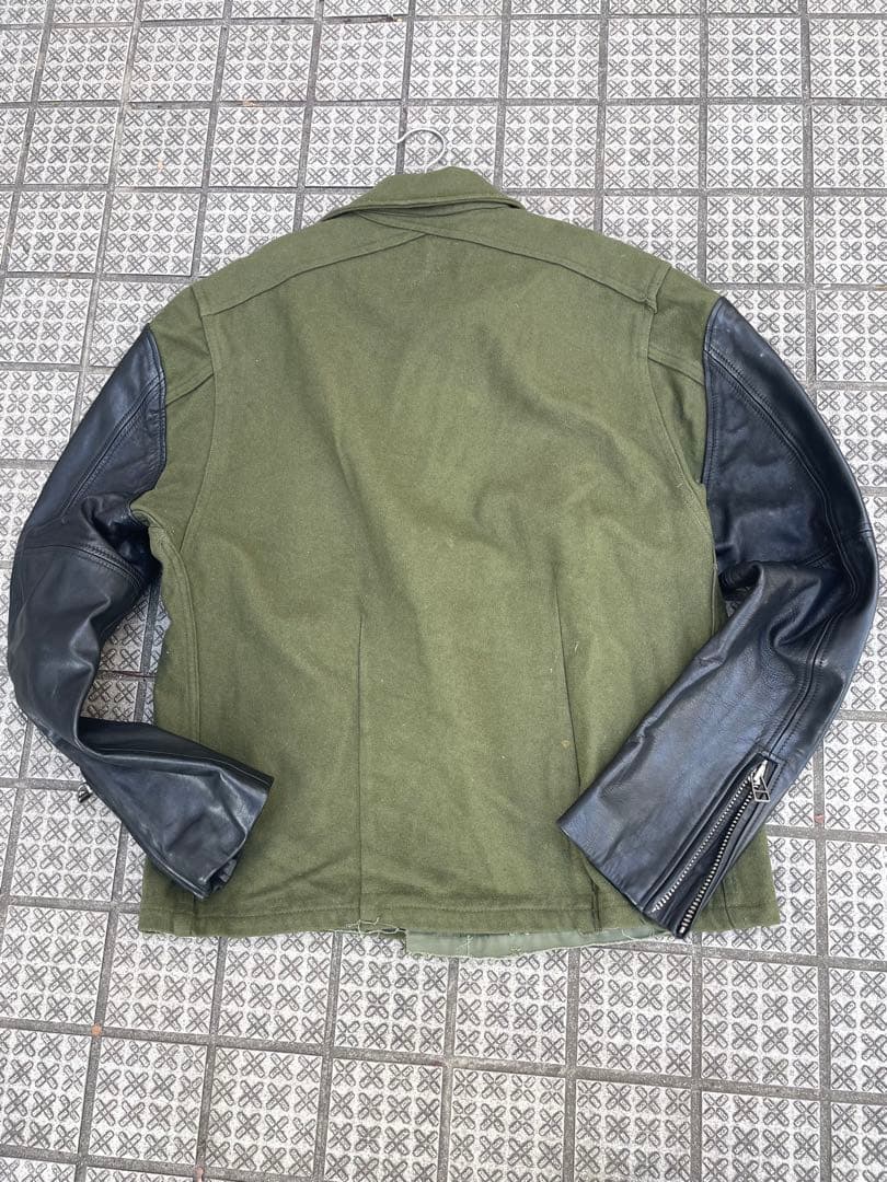 一点物#GILET USARMYリメイク 再構築 シャツレザーまじでかっこいい！