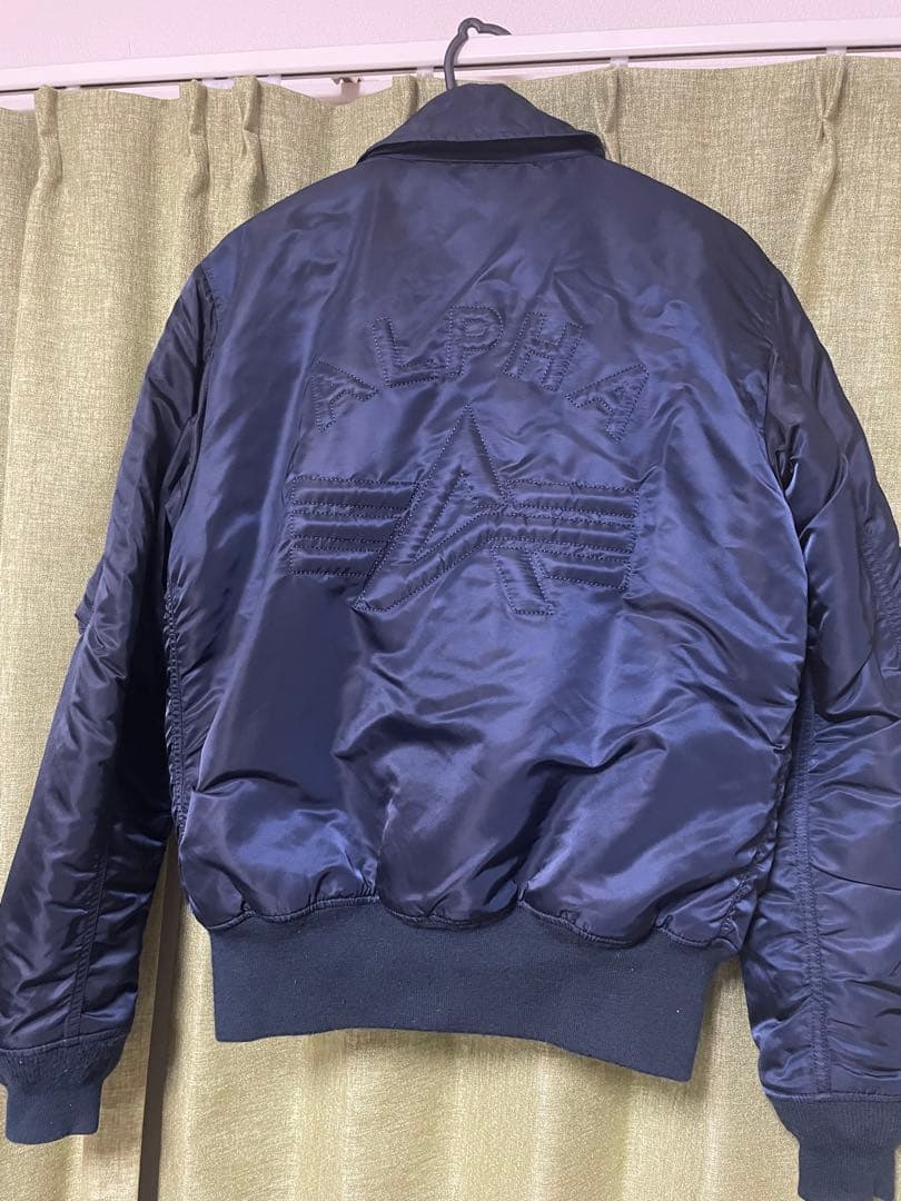 ALPHA ミリタリージャケット ネイビー　CWU-45 アルファ　ワッペン