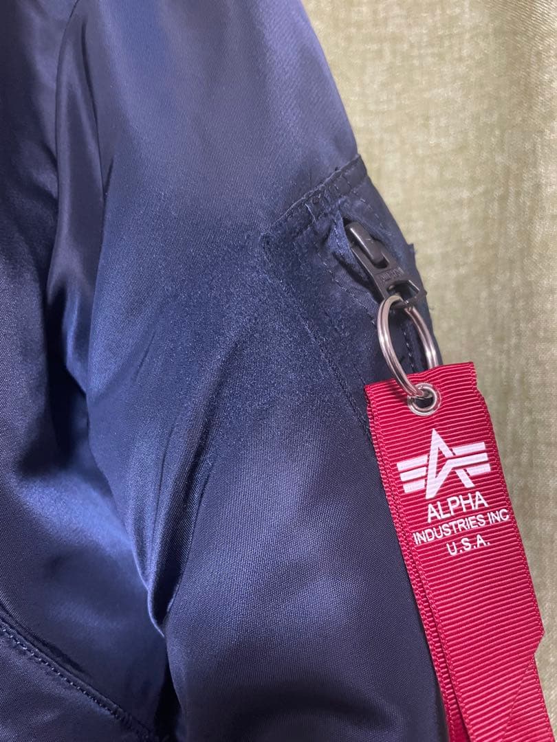 ALPHA ミリタリージャケット ネイビー　CWU-45 アルファ　ワッペン