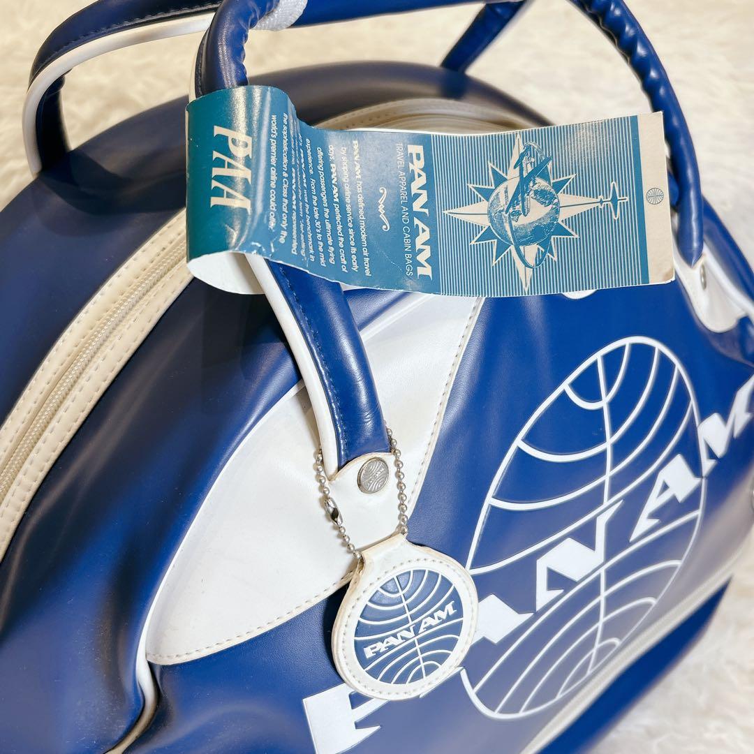 【未使用 タグ付き】PAN AM パンナム ボストンバッグ トラベル 青 白