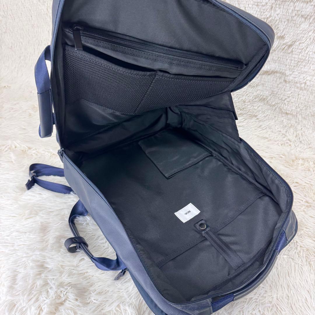 希少 エース ace. ダブルハンドル リュック ビジネスリュック 紺