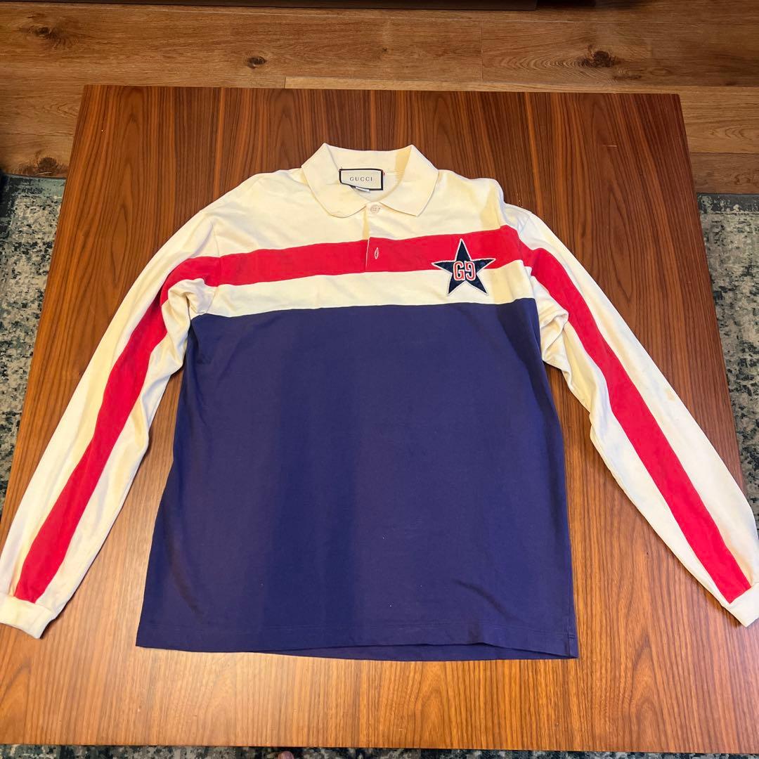 GUCCI ストライプ ポロシャツ 長袖　S