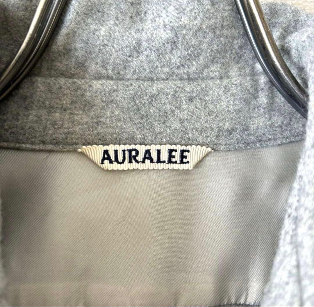 【美品】オーラリー ウールワンピース フランネル ロング グレー 0