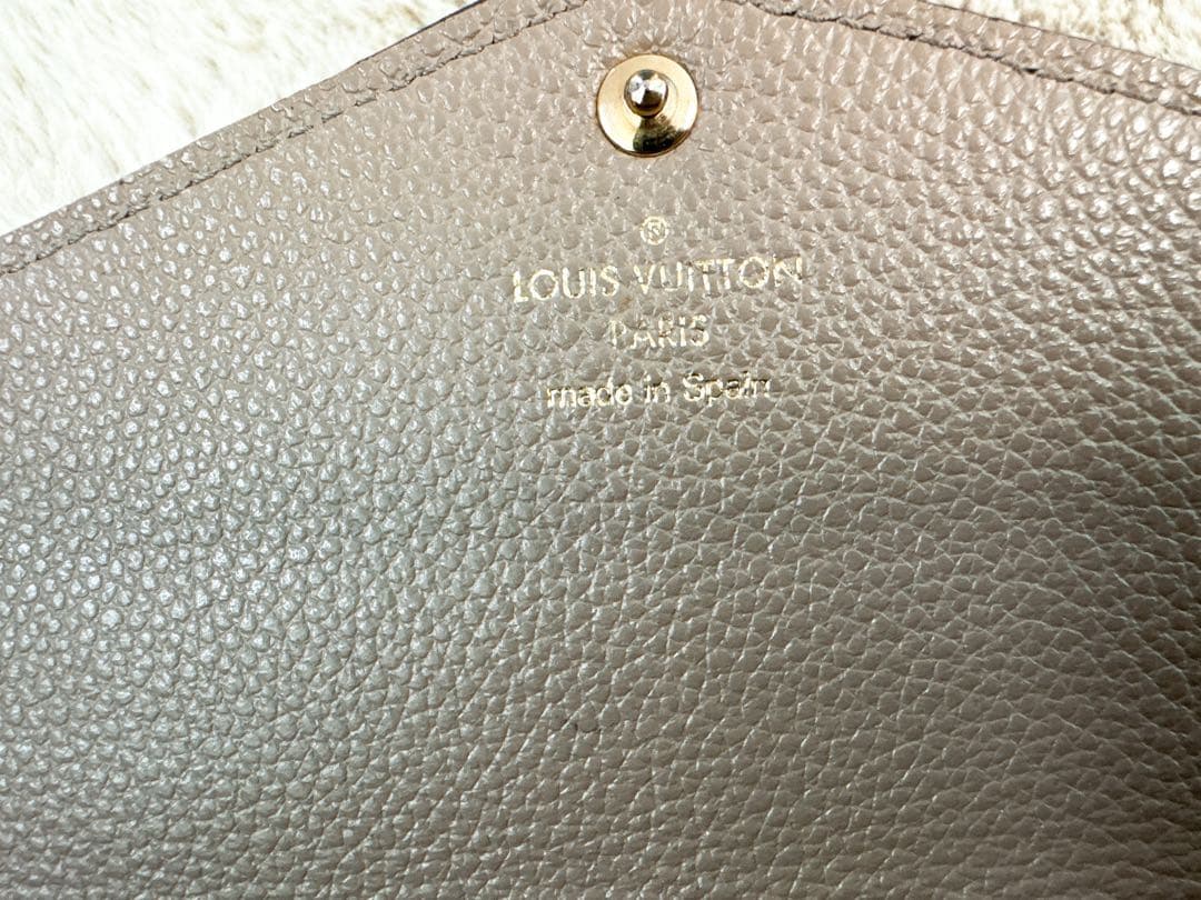 LOUIS VUITTON レザー 長財布　グレージュ