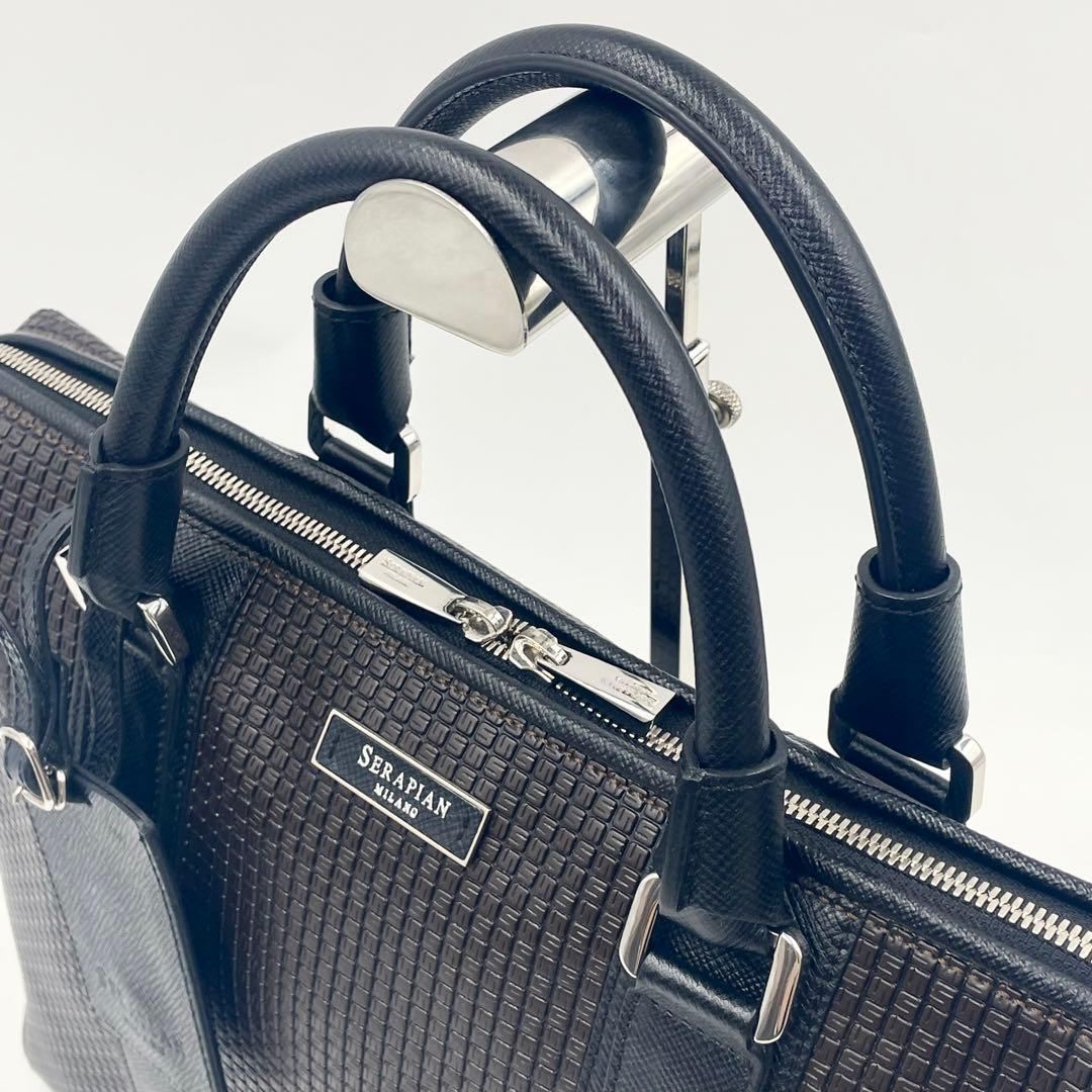 【未使用級】セラピアンエクストラスリムブリーフケース 2way メンズ A4可