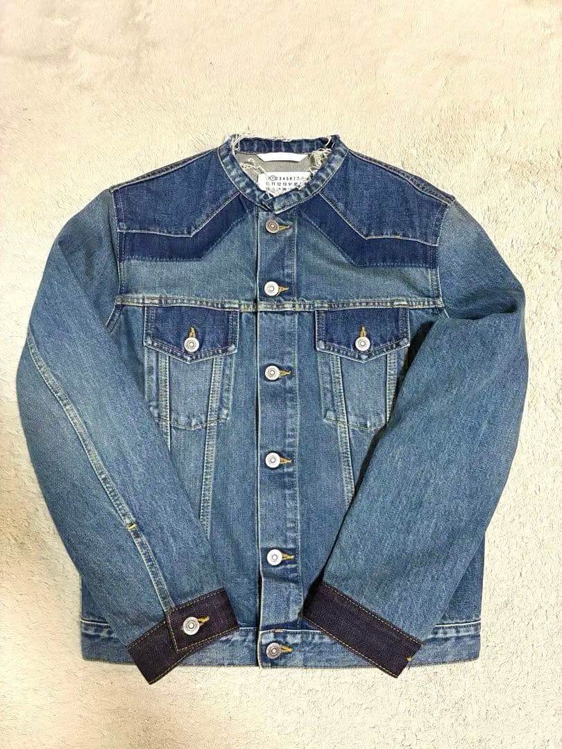 【美品】Maison Margielaノーカラーデニムジャケット