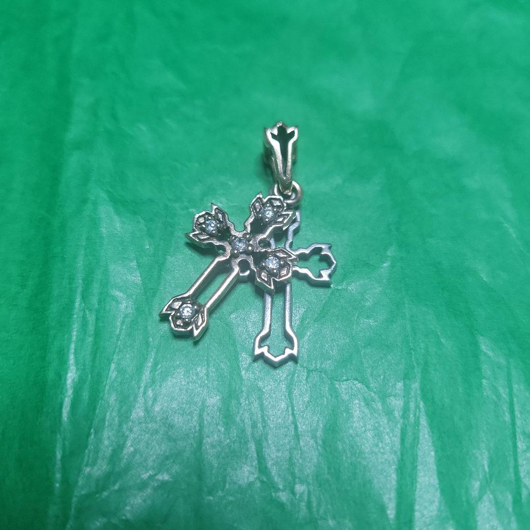 アルページュ　ネックレス　チャーム　クロス　シルバー　ピンクゴールド　ジルコニア
