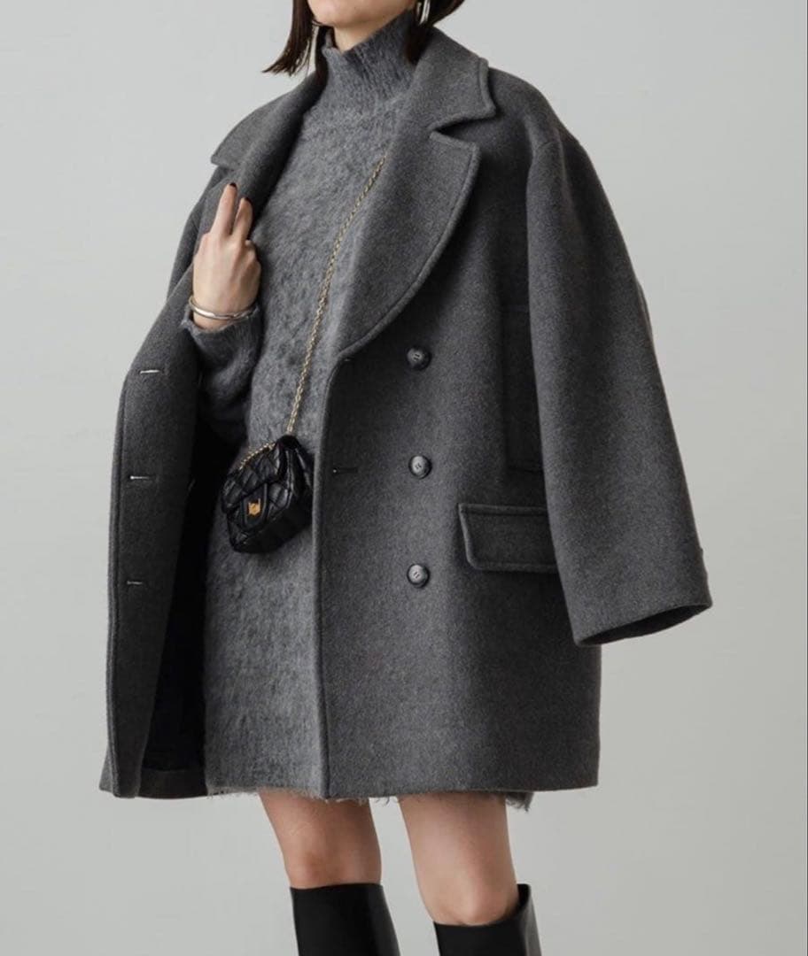 ラウンジドレス Pコート グレー 美品 フリーサイズ