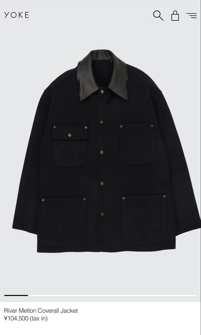  Melton Coverall Jacket ブラック