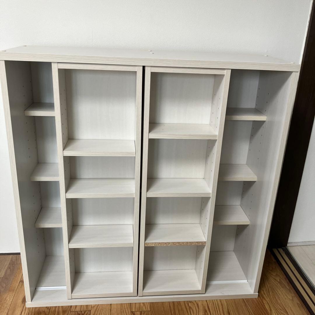 ホワイト 中型本棚 オープンシェルフ