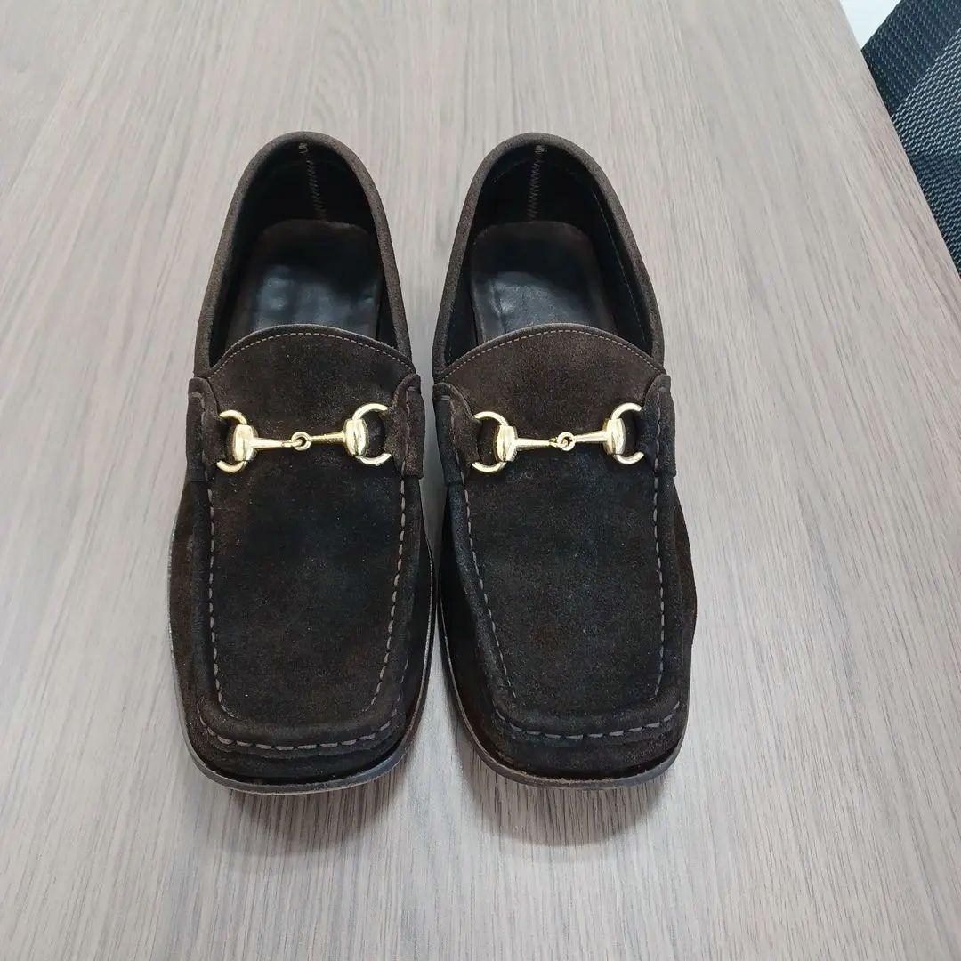 GUCCI グッチ 　ビットローファー ２６.５cm スウェード