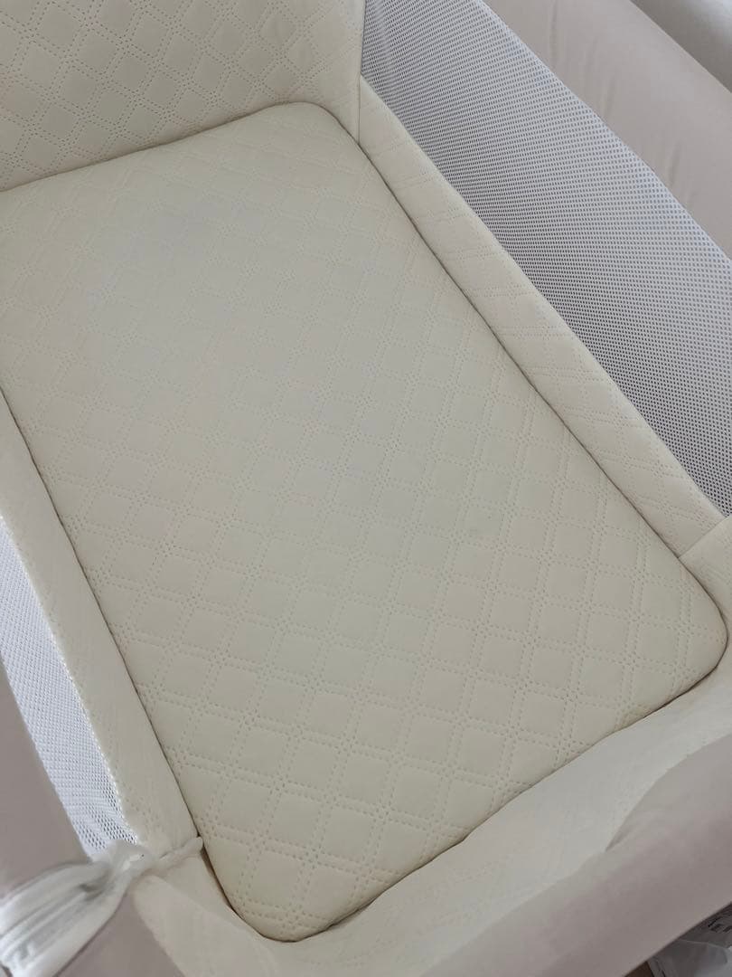 kino linpo ベビーベッド キャスター付き 収納棚付き ホワイト