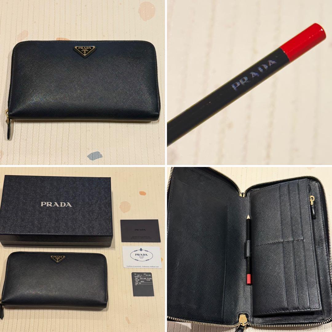 d*n様 PRADA プラダ 長財布 サフィアーノ ブラック 1M1188