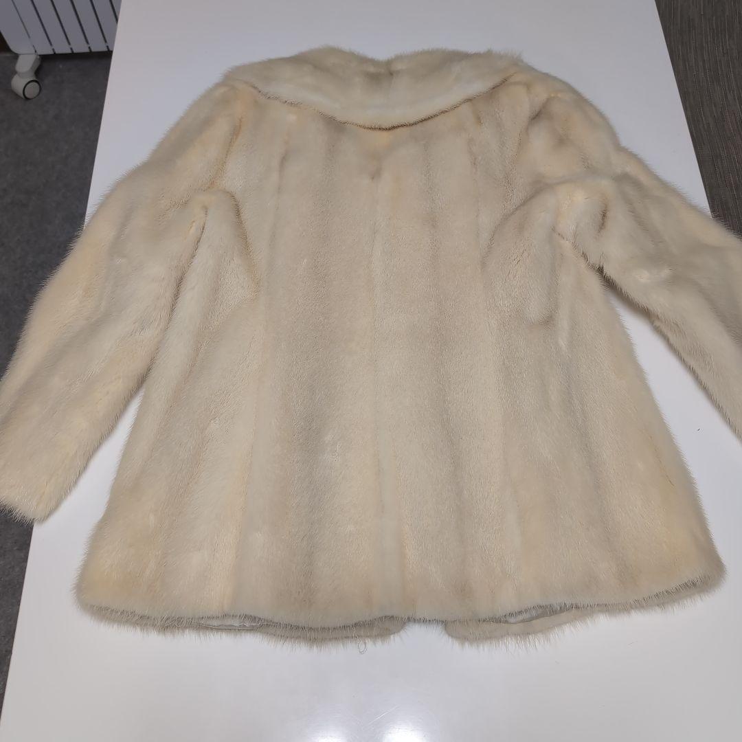 ミンク 毛皮 ホワイトミンク クロスミンク ハーフコート リアルファー　9