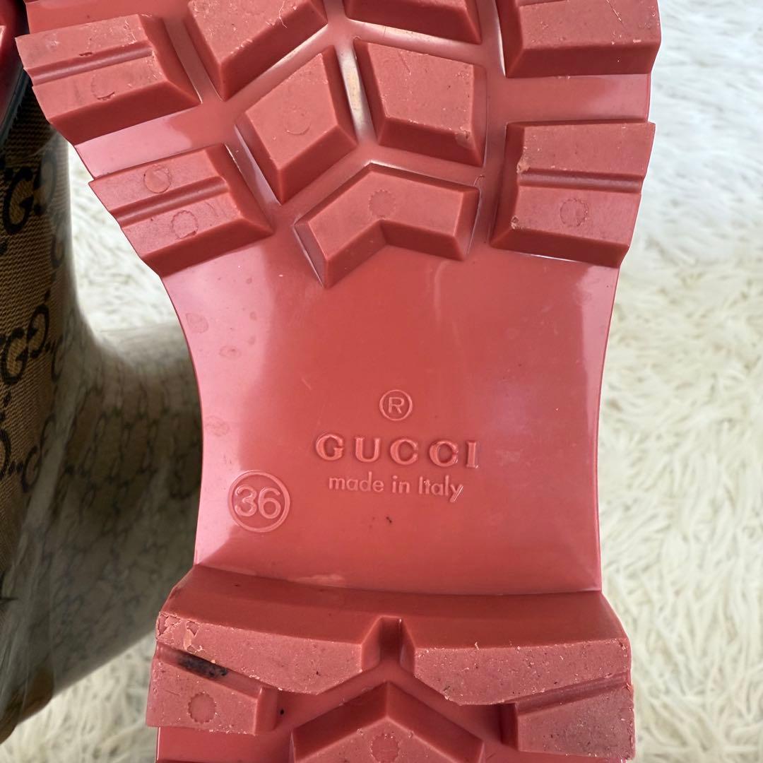 専用 セール対象外品 美品 GG GUCCI グッチ レインブーツ 長靴 23㎝