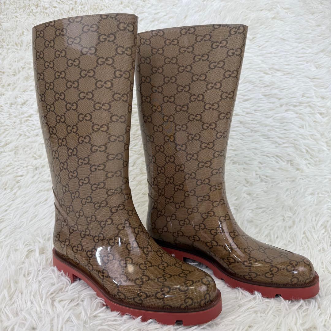 専用 セール対象外品 美品 GG GUCCI グッチ レインブーツ 長靴 23㎝