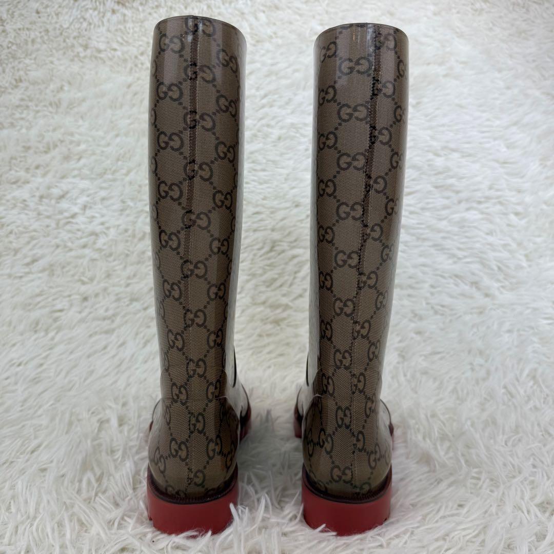 専用 セール対象外品 美品 GG GUCCI グッチ レインブーツ 長靴 23㎝