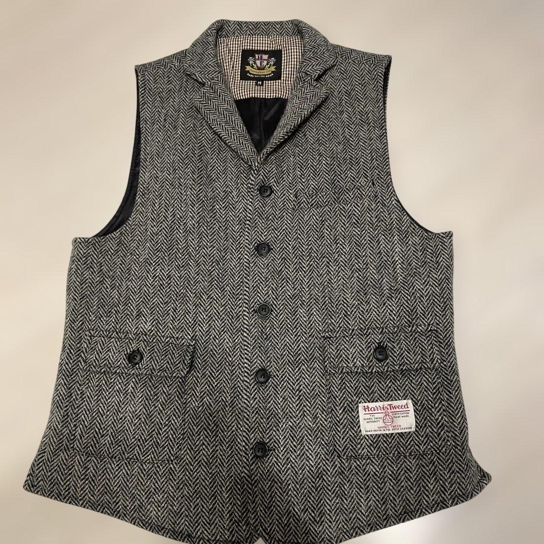 美品❤️Herringbone Club ハリスツイード ヘリンボーン ベスト　Ｍ