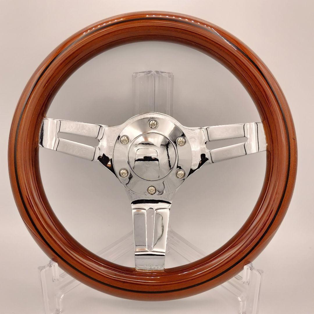 小径ステアリング 290mm ストライプ ウッド ハンドル 旧車 カスタムカー