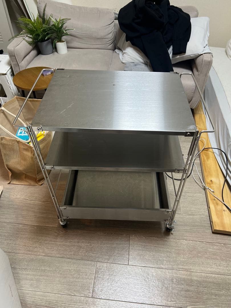 無印良品　ステンレスユニットシェルフ・ワゴンセット