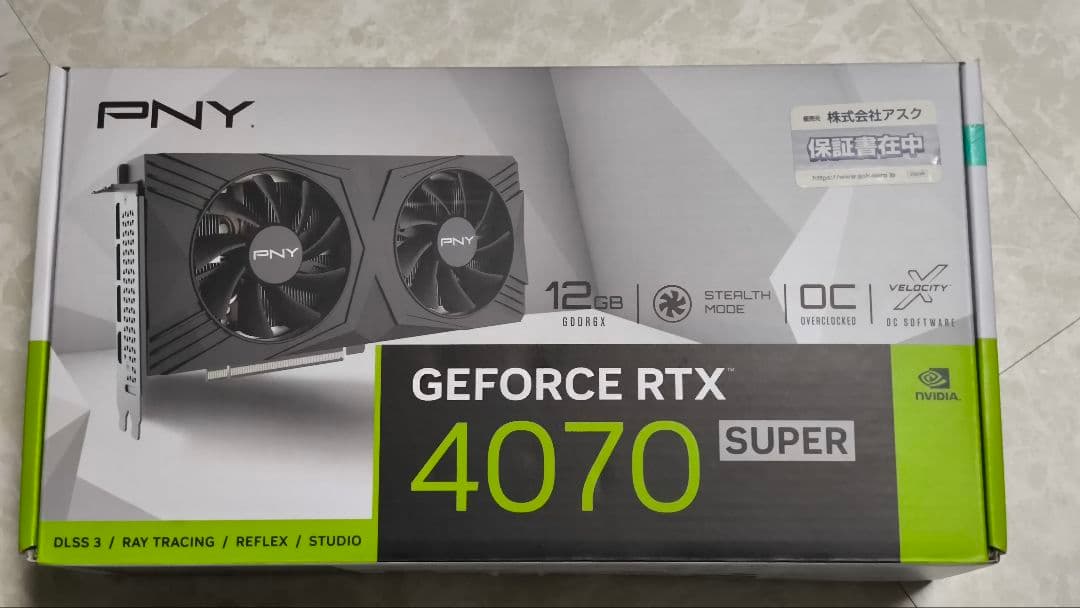 グラフィックボード・グラボ・ビデオカード PNY GeForce RTX 4070 Super Verto OC 12GB
