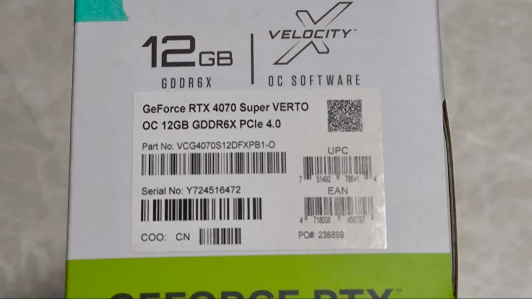 グラフィックボード・グラボ・ビデオカード PNY GeForce RTX 4070 Super Verto OC 12GB