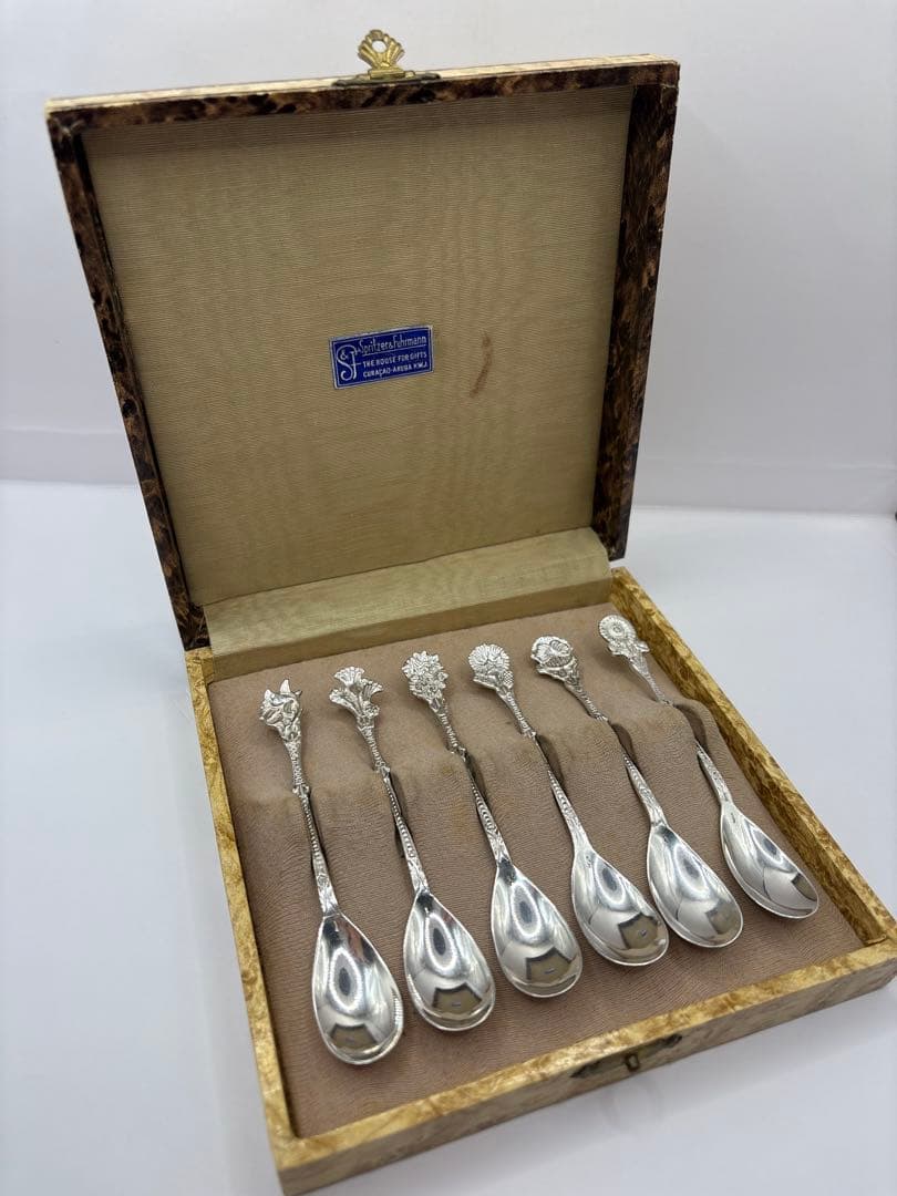 【最終お値下げ】 ヴィンテージフラワーモチーフシルバープレートスプーン6本セット