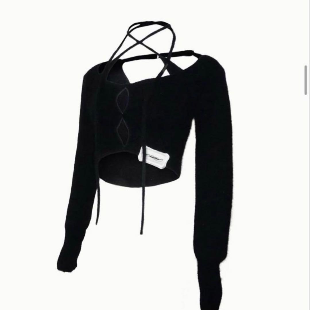 トップス S fluffy tie tops cropped THEREDTHREAD