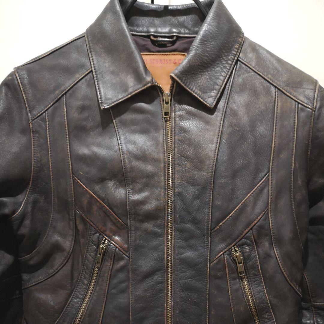 リーバイス レザージャケット シングルライダース Ｍ ヴィンテージ加工 激レア品