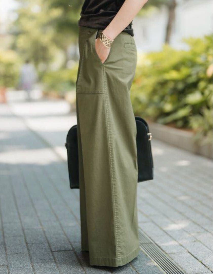 【Spick and Span】バックサテンカーゴワイドパンツ　38