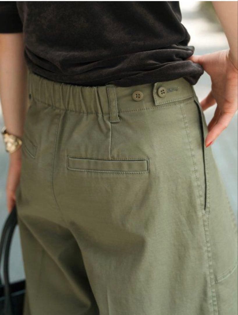 【Spick and Span】バックサテンカーゴワイドパンツ　38